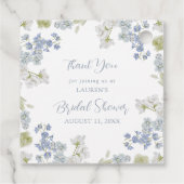 Elegante stoffige blauwe tuin Dank u Vrijgezellenf Bedankjes Labels (Achterkant)