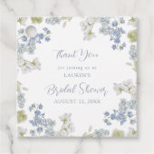 Elegante stoffige blauwe tuin Dank u Vrijgezellenf Bedankjes Labels (Voorkant)