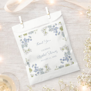 Elegante stoffige blauwe tuin Dank u Vrijgezellenf Bedankzakje