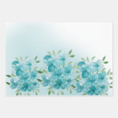 Elegante stoffige blauwe Waterverf bloemen Inpakpapier Vel (Voorkant 2)