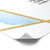 Elegante stoffige blauwe waterverf bloemeneucalypt poster (Hoek)