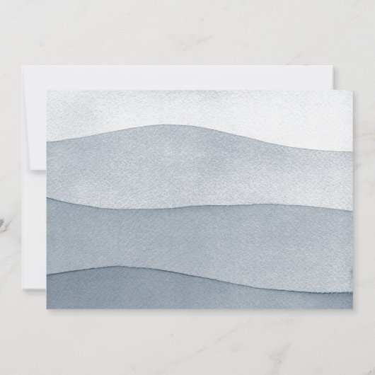 Elegante stoffige blauwe Waterverf Dank u Notitiekaartje (Achterkant)