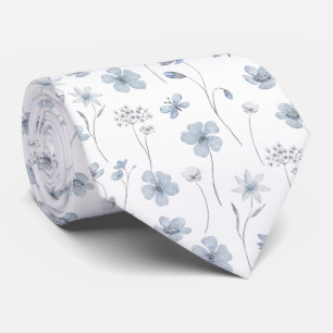 Elegante stoffige blauwe wilde bloem bloemstuk stropdas