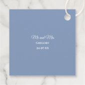 Elegante stoffige blauwe witte kanten mandala klas bedankjes labels (Achterkant)