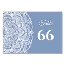 Elegante stoffige blauwe witte kanten mandala klas