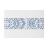 Elegante stoffige blauwe witte kanten mandala klas uitnodigingen wikkel (Achterkant Voorbeeld)