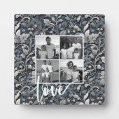Elegante stoffige blauwe zilveren witte grijze blo fotoplaat (Voorkant)