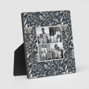 Elegante stoffige blauwe zilveren witte grijze blo fotoplaat