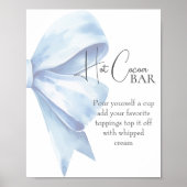 Elegante stoffige Blue Bow Baby shower Hot Cocoa B Poster (Voorkant)