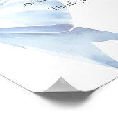 Elegante stoffige Blue Bow Baby shower Kaarten en  Poster (Hoek)