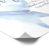 Elegante stoffige Blue Bow Baby shower Mimosa Bar Poster (Hoek)