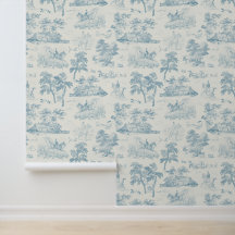 Elegante stoffige Blue Horse Hunting Toile