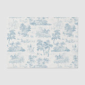 Elegante  stoffige Blue Horse Hunting Toile Tissuepapier (Voorkant)