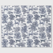 Elegante  stoffige Blue Horses in Bossen Toile Cadeaupapier (Vlak)