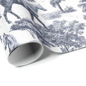 Elegante  stoffige Blue Horses in Bossen Toile Cadeaupapier (Rol Hoek)