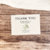 Elegante stoffige groen gebladerte bruiloft bedankkaart