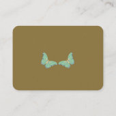 Elegante stoffige groene aquarel & mini bloem-RSVP Informatiekaartje (Achterkant)