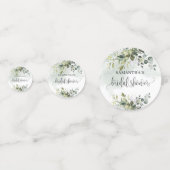 Elegante stoffige groene eucalyptus gouden Bruidsd Confetti (Voorkanten)