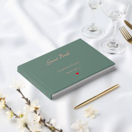 Elegante stoffige groene Roos gouden bruiloften Ju Gastenboek