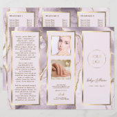 Elegante stoffige Lila en gouden agaat brochure (Voorkant / Achterkant)
