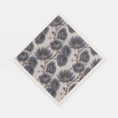 Elegante stoffige marineblauwe bloem rustieke brui servet (Hoek)