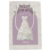 Elegante stoffige mauve bruid die medium cadeautas (Voorkant)