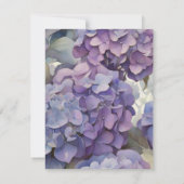 Elegante stoffige paarsblauwe waterverf hydrangea' bedankkaart (Achterkant)
