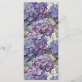 Elegante stoffige paarsblauwe waterverf hydrangea' menu (Achterkant)
