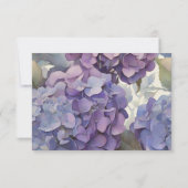 Elegante stoffige paarsblauwe waterverf hydrangea' RSVP kaartje (Achterkant)
