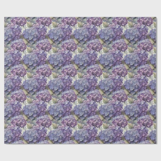 Elegante stoffige paarse blauwe waterverf hortensi cadeaupapier (Vlak)