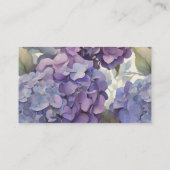 Elegante stoffige paarse blauwe waterverf hortensi informatiekaartje (Achterkant)