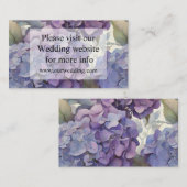 Elegante stoffige paarse blauwe waterverf hortensi informatiekaartje (Voorkant / Achterkant)