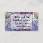 Elegante stoffige paarse blauwe waterverf hortensi informatiekaartje (Voorkant)