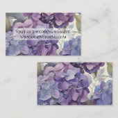Elegante stoffige paarse blauwe waterverf hortensi informatiekaartje (Voorkant / Achterkant)