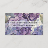 Elegante stoffige paarse blauwe waterverf hortensi informatiekaartje (Voorkant)