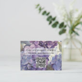 Elegante stoffige paarse blauwe waterverf hortensi informatiekaartje (Staand voorkant)