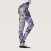 Elegante stoffige paarse blauwe waterverf hortensi leggings (Rechts)