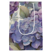 Elegante stoffige paarse blauwe waterverf hortensi medium cadeauzakje (Achterkant)