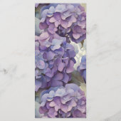 Elegante stoffige paarse blauwe waterverf hortensi menu (Achterkant)