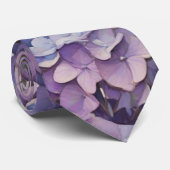 Elegante stoffige paarse blauwe waterverf hortensi stropdas (Opgerold)
