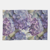 Elegante stoffige paarse blauwe waterverf hortensi theedoek (Horizontaal)