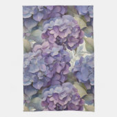 Elegante stoffige paarse blauwe waterverf hortensi theedoek (Verticaal)