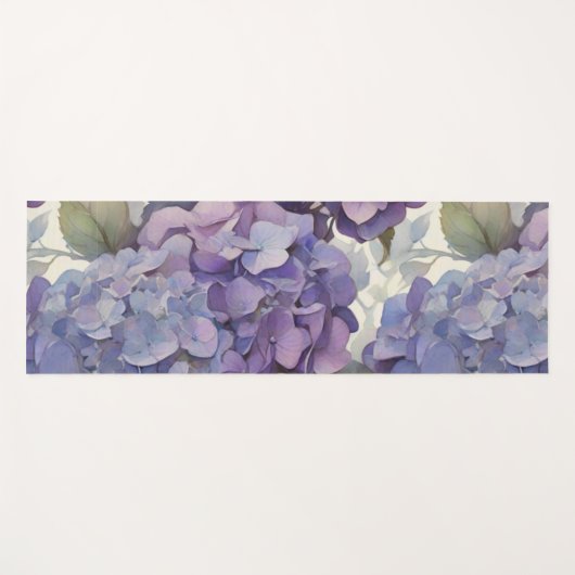 Elegante stoffige paarse blauwe waterverf hortensi yogamat (Voorkant (horizontaal))