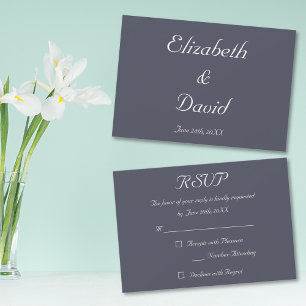 Elegante stoffige Paarse bruiloft RSVP Uitnodiging