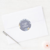 Elegante stoffige Paarse Waterverf Bloemen Ronde Sticker (Envelop)