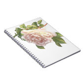 Elegante stoffige perzikkleurige oranje witte bloe notitieboek (Rechterzijde)