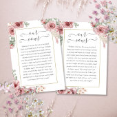 Elegante stoffige Roos Bloemen bruiloft geloften K Aankondiging