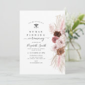 Elegante stoffige roos bloemenverpleegkundige pinn kaart (Staand voorkant)