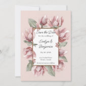 Elegante stoffige Roos Blush Save The Date (Voorkant)