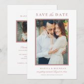 Elegante stoffige Roos bruiloft foto Save The Date (Voorkant / Achterkant)